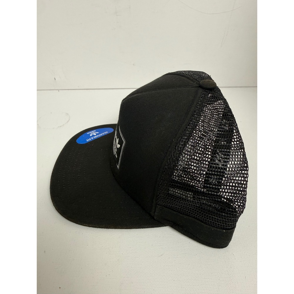 Adidas Trucker Hat Mens OSFM Black Cotton Soccer Patch Snapback Mesh Cap - Picture 4 of 11